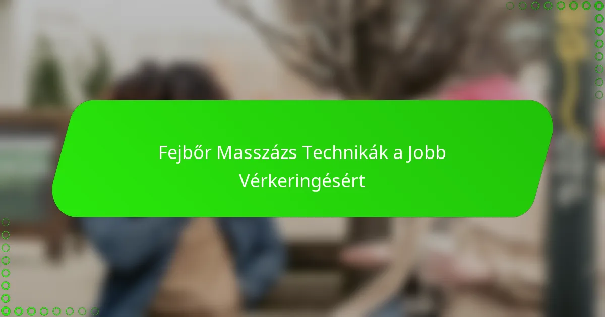 Fejbőr Masszázs Technikák a Jobb Vérkeringésért