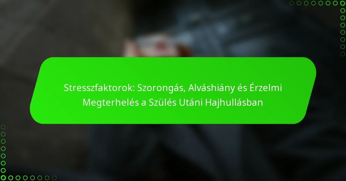 Stresszfaktorok: Szorongás, Alváshiány és Érzelmi Megterhelés a Szülés Utáni Hajhullásban