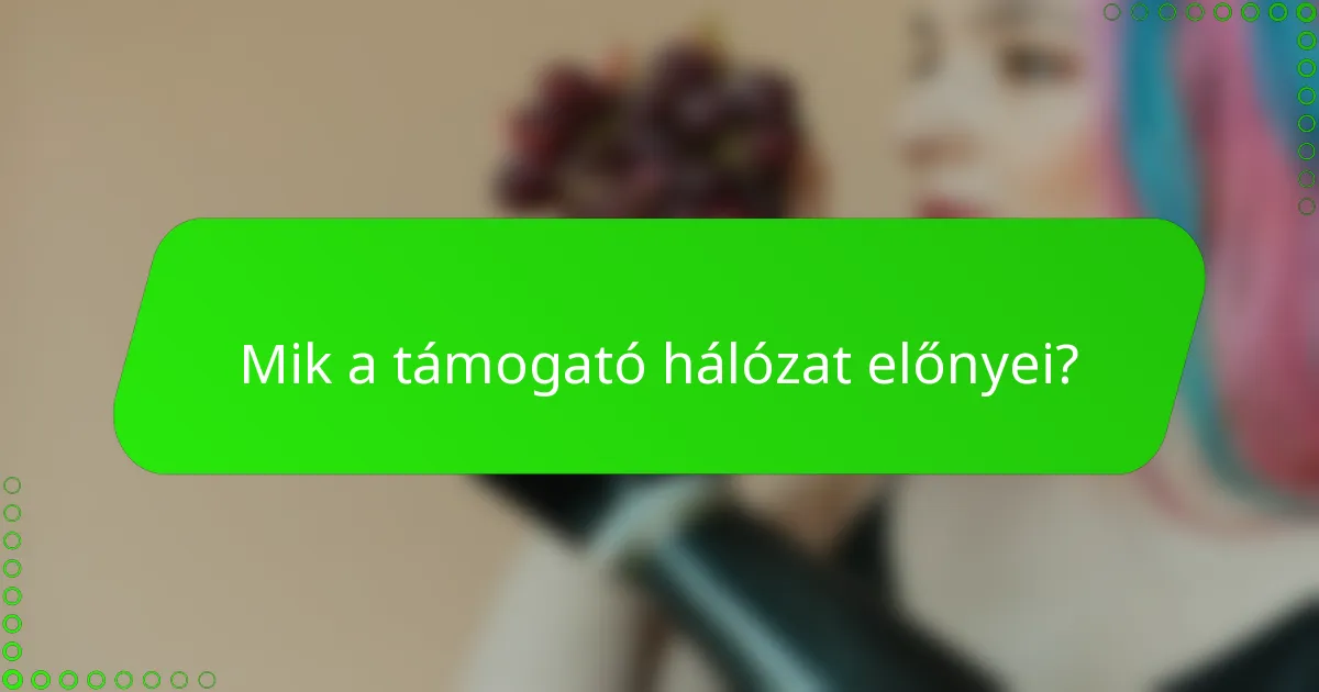 Mik a támogató hálózat előnyei?